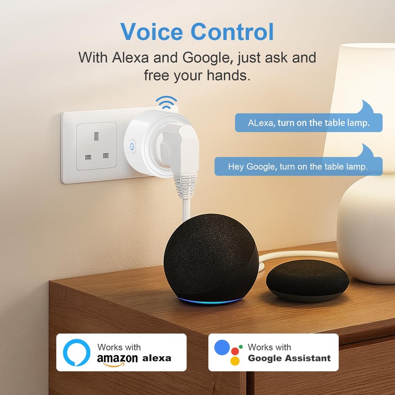 SURFOU Smart Plug WiFi Socket with Energy Monitoring, Timer &