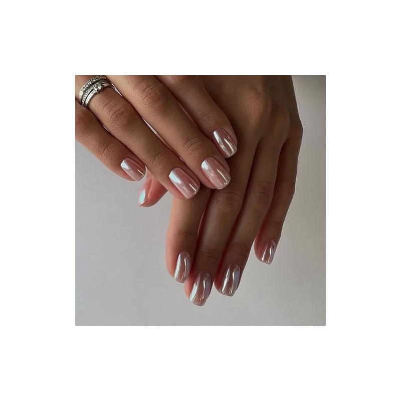 KQueenest Uñas Postizas De Gel Con Brillo De Espejo, Uñas