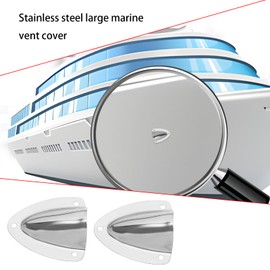 ECSiNG 2Pcs Stainless Steel Boat Wire Vent Cover with Screw Boat Wire Cap Clam Shell Vent Cover for Marine Boat Yacht Boat, Silver
