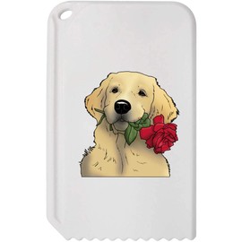 Azeeda 'Golden Retriever & Rose' Plastic Ice Scraper (IC00024152)