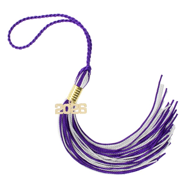 2026 Purple/Gray Graduation Tassel - Every School Color Available -Made