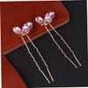 FOMIYES Luxury U-shape Rhinestone Hairpin Set Bridal Hair Stick Chopsticks