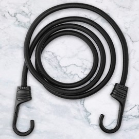 ZHOUBIN 60 Inch Black Bungee Cords with Hooks Heavy Duty, 1 Pack