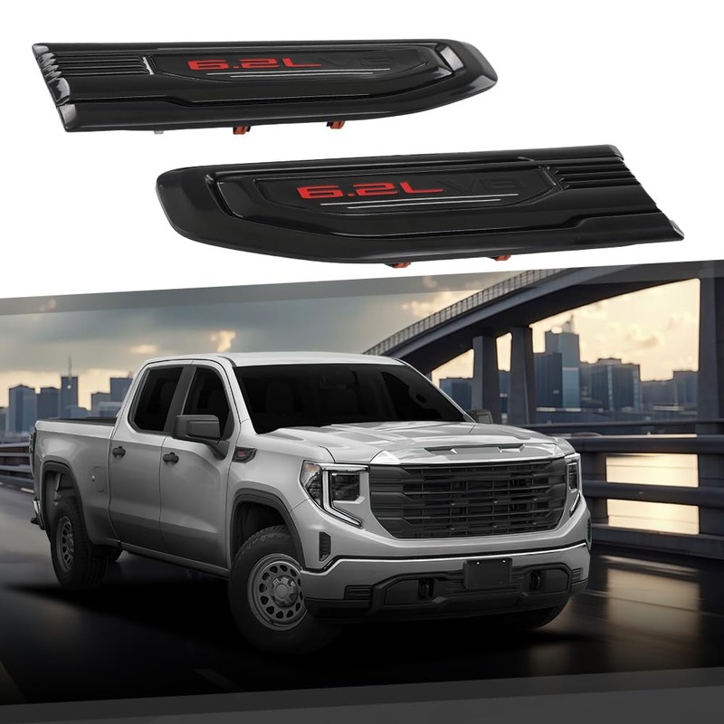 CHEDA Fender Vent Emblem Kit Compatible with GMC Sierra 1500