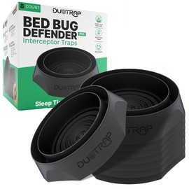 DuoTrap Bed Bug Interceptors 8 Pack - Bed Bug Traps for Legs of Beds, Indoor Interceptor Traps - Durable and Ready to Use Bedbug Blocker Insect Trap That Fits Most Sizes of Beds (Black)