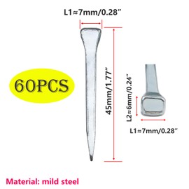 Ctyjia 60 PCS Horse Hoof Nails, E3(45mm) Horseshoe Nails Horse Tool Equipment Accessories, Horseshoe Nails for Horse Race Horse Equestrian Sports
