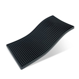 Bar Mat, Black Coffee Drying Mat PVC Bar Service Mat Non Slip Countertop Spill Mat for Tea, Coffee, Barware Tool Organizer