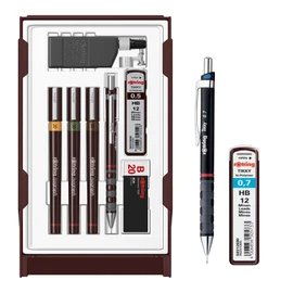 rOtring Isograph Pen Set Technical Pen & Pencil College Set S0699370 | 3 Pens (0.20 mm, 0.30 mm, 0.50 mm) and Mechanical Pencil (0.5 mm) | Accessories | Set with Pencil 0.7 mm and Leads