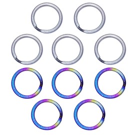 CLAN Titanium Key Ring Set of 2 Colors Light Weight Never Rust Key Ring Ti (Diameter 18mm, Inner Diameter 14mm, Each Color 5pcs)