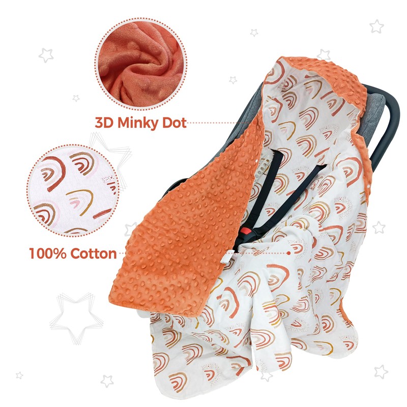 Miracle Baby Car Seat Blanket for Babies, Minky Dot Carseat