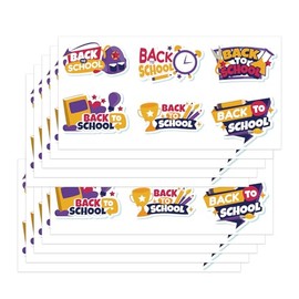 2 Inch Back to School Stickers First Day of School Reward Stickers Gift Tags for Kids - Welcome Back to School Party Decorations Labels for Kindergarten Preschool Classroom 120 PCS (Purple)