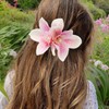 Pink Orchid Flower Hair Clip Large Hawaiian Accessories for Women