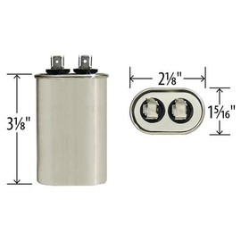Goodman CAP125000370VAP Replacement - 12.5 uf / Mfd 370 / 440 VAC AmRad Oval Universal Capacitor , Made in the U.S.A.