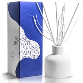 Gibi Reed Diffusers for Home - 5.2 oz (150 mL) Sakura Dream Scented Reed Diffuser with Sticks and Ceramic Bottle | Fragrance Reed Diffusers for Room & Office | Aromatherapy for Stress Relief