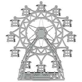Metal-TIME Amusement Ride Ferris Wheel Model Metal Model Kit, 3D Puzzle Building Craft for Adults and Kids, Collectible Figure, DIY Stainless Steel Construction with Tool Box, 63 Pieces