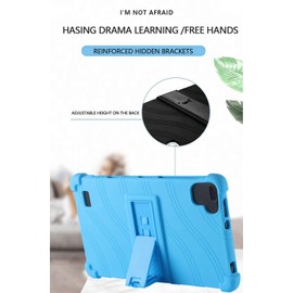 QYiiD Universal 8 Inch Tablet Case, TCL Tab 8 LE/Onn 8 Inch/Fire HD 8 / AT&T Trek 2 HD Case, Light Weight Silicone Kids Friendly Rubber Soft Shock Proof Protective Cover for All 8 inch, Black