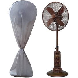 Fan Cover UCARE Waterproof Dustproof Electric Fan Cover All Inclusive Standing Round Floor Fans Moisture-Proof Cover with Zipper for Indoor Outdoor Household Patio (Grey)