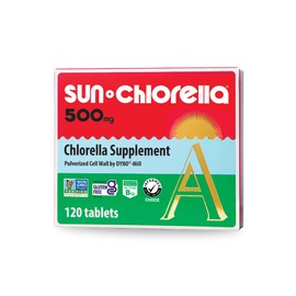 Sun Chlorella 500mg Whole Body Wellness Green Algae Superfood Supplement - Immune Defense, Gut Health, Natural Purification, Energy Boost - Chlorophyll, B12, Iron, Protein - Non-GMO - 120 Tablets