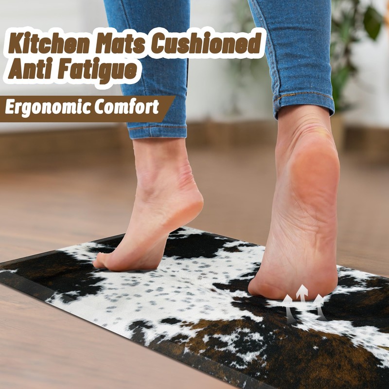 Tyrot Cowhide Kitchen Mat Cushioned Anti Fatigue - 4/5 Inch