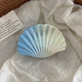 Shell Hair Clips for Women, Gradient Blue Seashell Hair Claw Cute Aurora Laser Shell Jaw Clip Summer Ocean Beach Hair Barrettes Non Slip Acrylic Hair Accessories for Women Styling Hairdressing