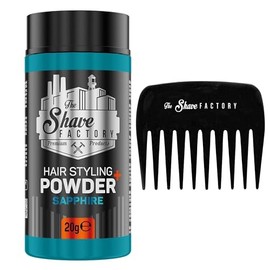The Shave factory Hair Styling Powder - Mattifying and Volumizing Powder, with comb types suitable for all areas of use, hair comb and powder wax (Comb 041 & Sapphire Styling Powder 20gr)