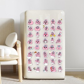 KRGNPLE 40 Pcs Anime Stickers Waterproof Sticker Notebook Notebook Cute Graffiti Sticker DIY Kazari Pink Rabbits Punchy Rabbit A Model