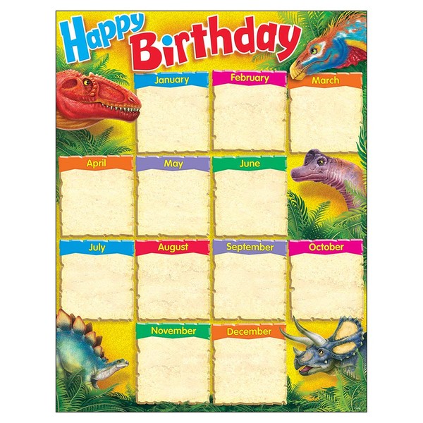 Birthday Discovering Dinosaurs Learning Chart