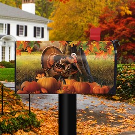 Briarwood Lane Harvest Turkey Fall Magnetic Thanksgiving Mailbox Cover Autumn Pumpkins Standard