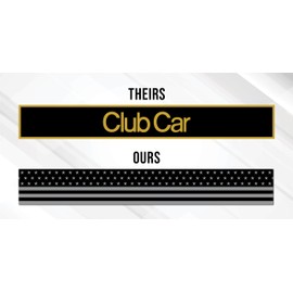 Custom Name Plate for Club Car DS Golf Cart - Replacement Decal Emblem - American Flag - Patriotic USA Design - Black & Grey - Made in The USA - Size 18" x 2.25"