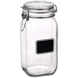Bormiolio Rocco Jar with Chalkboard, 50.8 Oz