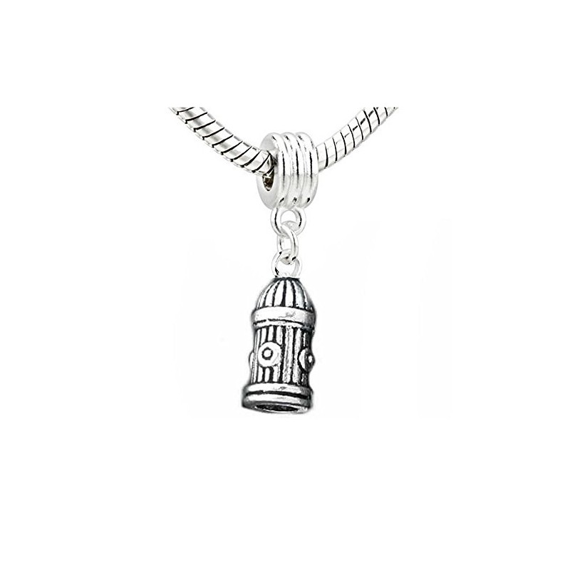 Fire Hydrant Dangle Bead Spacer for Snake Chain Charm Bracelet