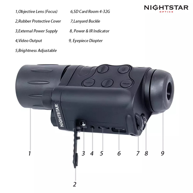 NightStar Video Recordable 4x42FVR Digital Night Vision Monocular