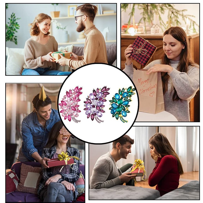 Oenothera Rhinestone Feather Brooches Fashion Party Brooch Alloy Lapel Pins