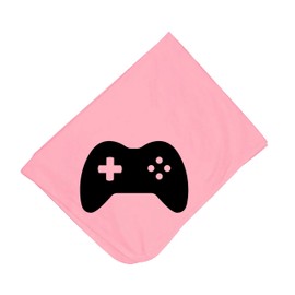 Gaming Baby Blanket - Game Controller (Pink Fabric - Black Design)