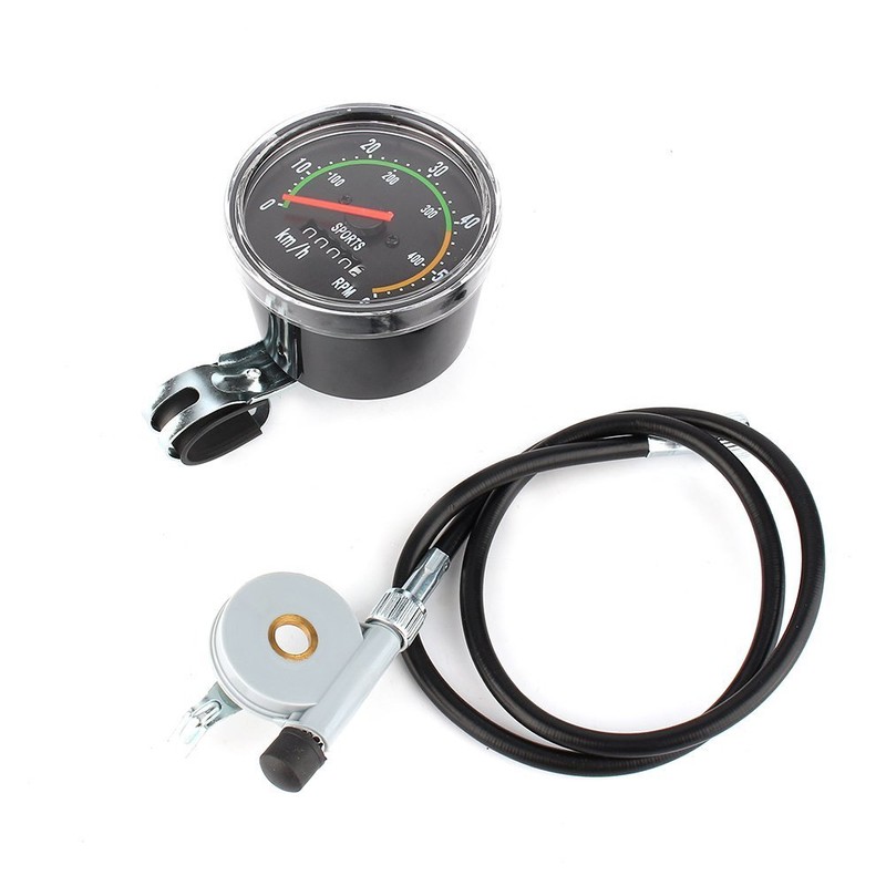 ZJchao New Resettable Analog Bike Speedometer Odometer Black Classic Style
