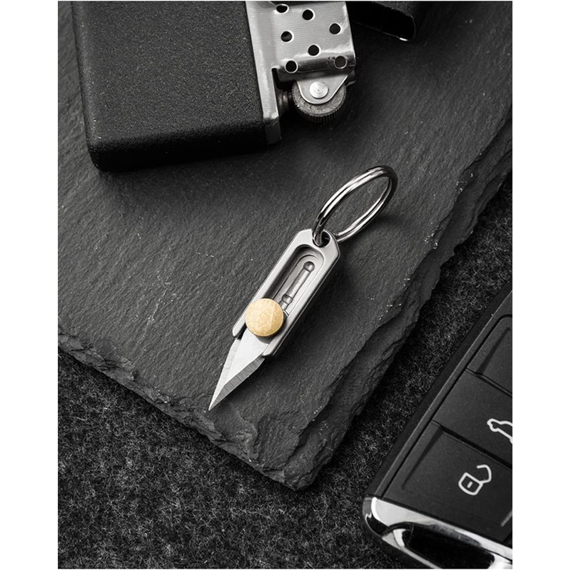 SZHOWORLD Ultra Small Titanium Utility Knife, EDC Tiny Knife Box/Package