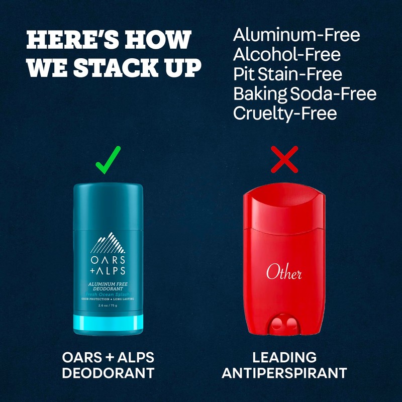 Oars + Alps Deodorant for Men & Women, Aluminum Free