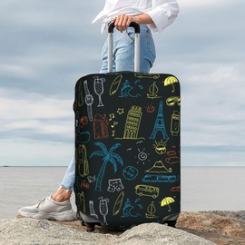 HHSDHSJD Suitcase Covers for Luggage,Luggage Cover for Suitcase Tsa Approved Protector, Elastic Anti-scratch Suitcase Protector for Luggage Fit 22-24 Inch Luggage