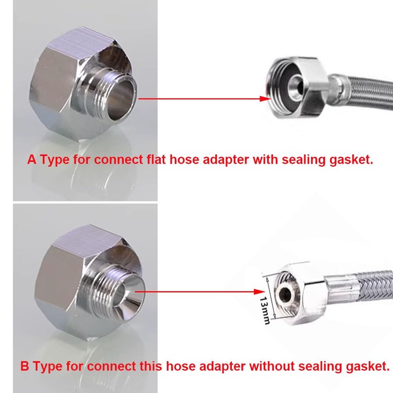 Brass Thread Pipe Adapter Fitting, EU G1/2" Female Thread to