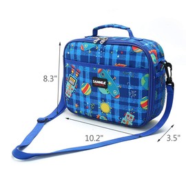 Insulated Lunch Bag for Children/Teens/Kids - Lunch Box for Daily Office Work School Outdoor Activities - Reusable Leakproof Cooler Bag Picnic Zipper Organizer (Blue)
