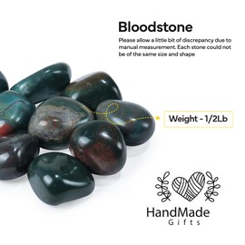 1/2lb Blood Stone Tumbled Stones, vase fillers for centerpieces, Natural Stones, crystals and stones, decorative rocks| Good Luck, Reiki Gift, Home Decor, Size 20-25 mm, real crystals