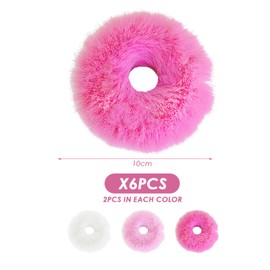 Pack of 6 Plush Hair Ties, Cute Hair Ties, Soft Hair Ties, Elastic Hair Ties, Ponytail Hair Accessories, Girls Hair Accessories, Hair Accessories