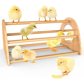 Ensayeer Ensayeer Bamboo Chicken Perch with Mirror, Strong Roosting Bar for coop and brooder, Training Perch for Large Bird, Hens, Parrots, Macaw, Easy to Assemble and Clean, Fun Toys for Chicken