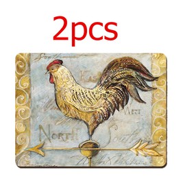 YaYiYo Hardboard Placemat Home Decor Table Insulation Plate Pad Cork Coaster Animal Chicken Tableware Mat 2PCS - 40 x 30 cm (15.7 X 11.8 Inch)