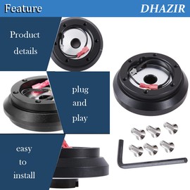 100H Steering Wheel Short Hub Adapter Kit 6-Hole Fit for Eclipse Lancer Galant Impreza WRX Mitsubishi