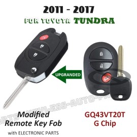 KeylessAutoParts GQ43VT20T -G Chip for Toyota Tundra 2010-2017 Upgraded Flip Remote Key Fob