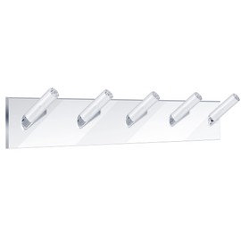 2 Pcs Acrylic Wall Mounted Necklaces Organizer with 6 Hooks Clear Adhesive Jewelry Wall Mount Hanging Hooks for Necklaces Bracelets Rings Chains