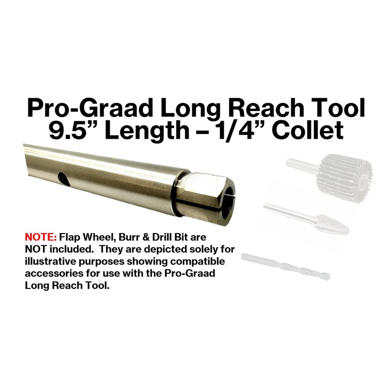 Pro-Graad 9.5" Long Reach Heavy Duty 1/4" Collet Extension Tool