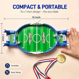 3 otters Tabletop Soccer Game Mini Foosball Arcade Board Toy Kids Party Battle Football Set Boys Girls Birthday Gifts Screen Free Indoor Activity