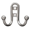 Liberty Hardware B46115Z-SN-C Double Prong Robe Hook with Ball End,